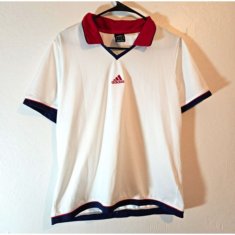 VNTG 2004 adidas Menβs Activewear Polo Short Sleeve Lightweight L MPN 939006